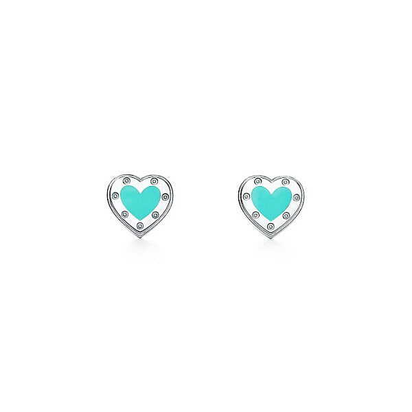Tiffany & Co Return to Tiffany Love Blue Heart Earrings Silver Mini 60994862