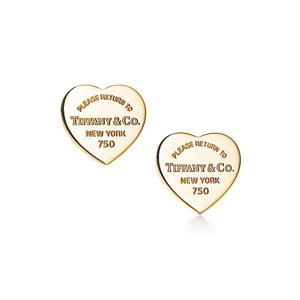 Tiffany & Co Return To Tiffany Heart Tag Stud Earrings Yellow Gold Mini 23900351