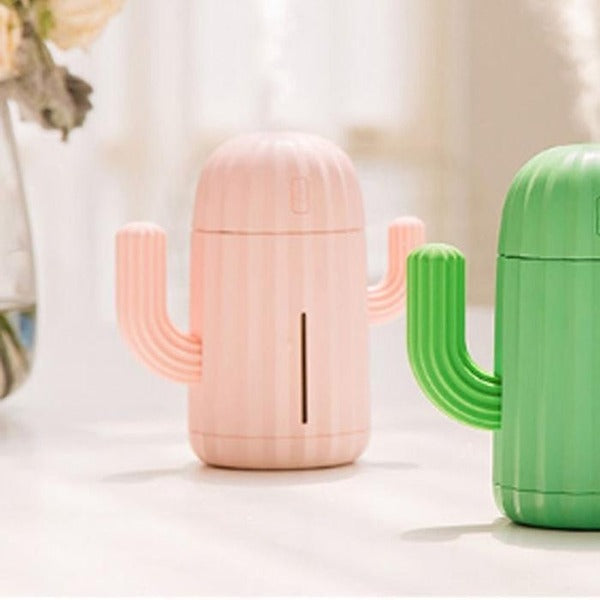 KATYALPH SHOPPING [Rungs] Cactus-Shaped USB Rechargeable Humidifier Wireless Pink