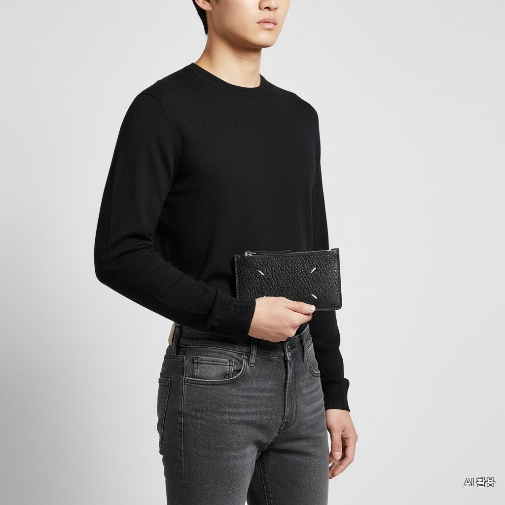 Maison Margiela 26SS Signature Stitch Zipper Pocket Card Holder