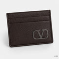 Valentino 23FW Signature V Logo Card Wallet Dark Brown