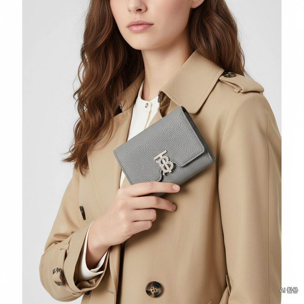 Burberry Pasera Grayde Leather TB Compact Wallet