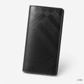 Burberry Men's Check M Leather Long Wallet Black 8103991