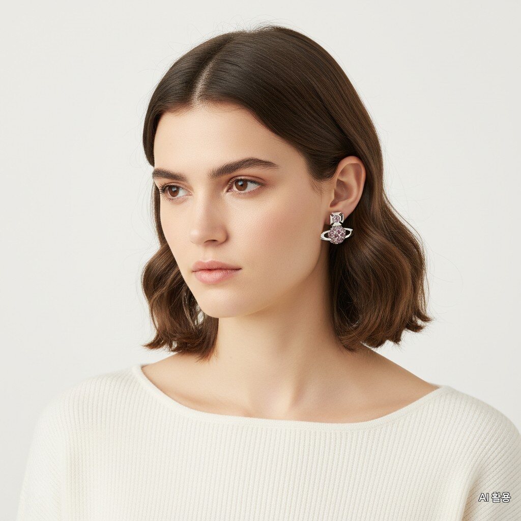 Vivian Westwood Pascela Women's Willow Leaf Earring Pink