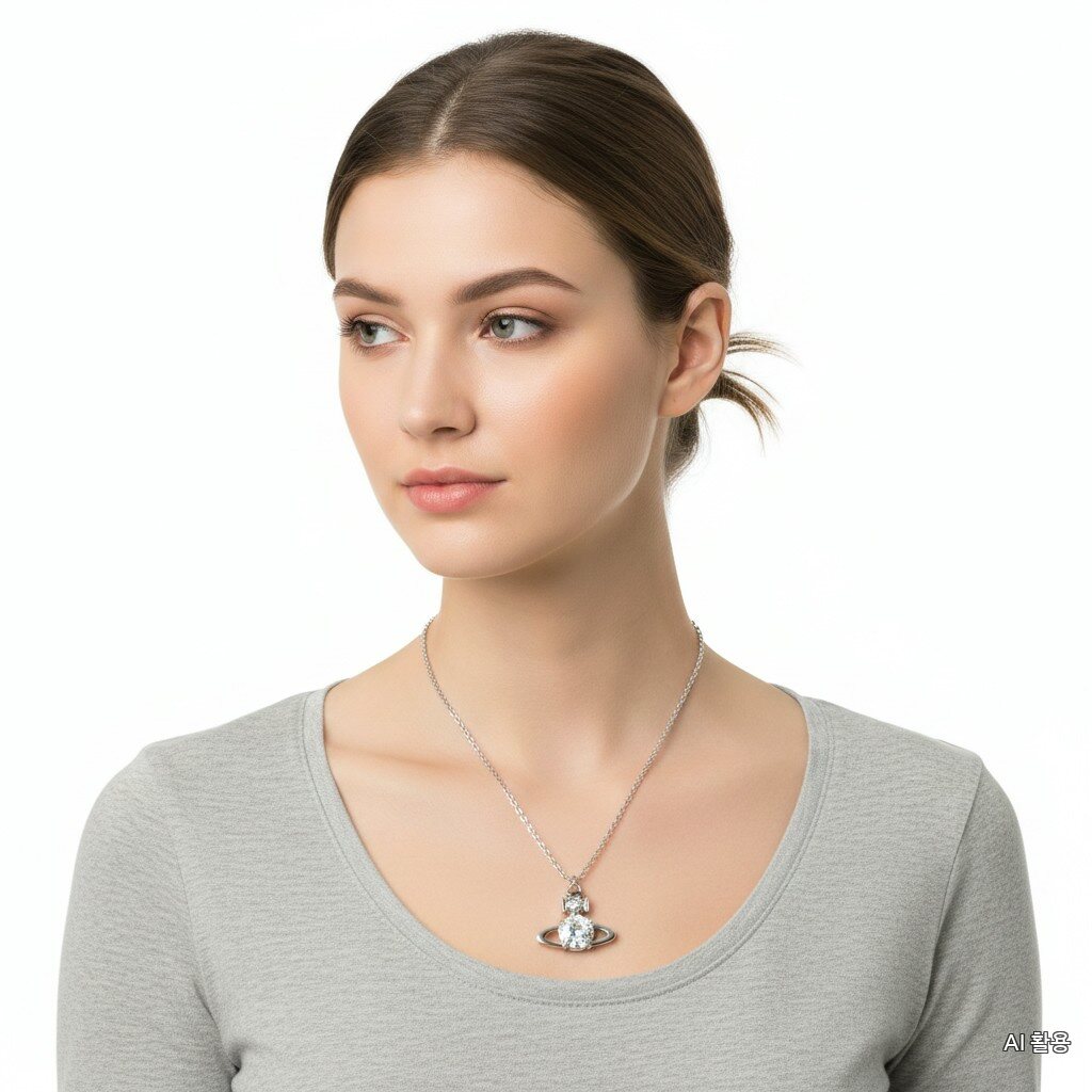 Vivian Westwood Facets 26SS Silver Lena Large Necklace