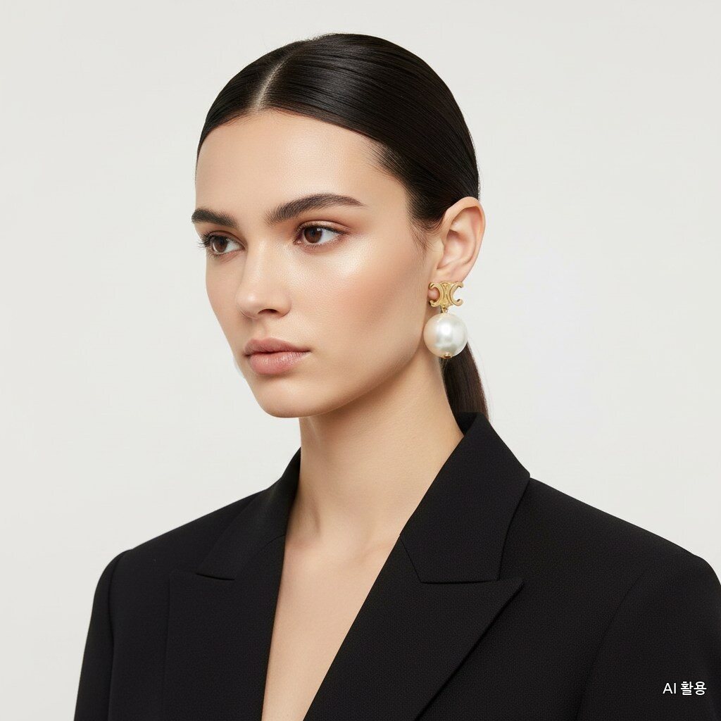 Celine Passeka FW25 Women's Noir Perle Earrings 460T