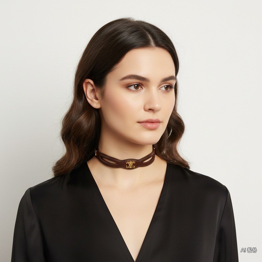 Celine Passeka Trilogy Leather Choker for Women