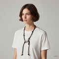 Hourglass Fossil Leather Keychain Shared Necklace