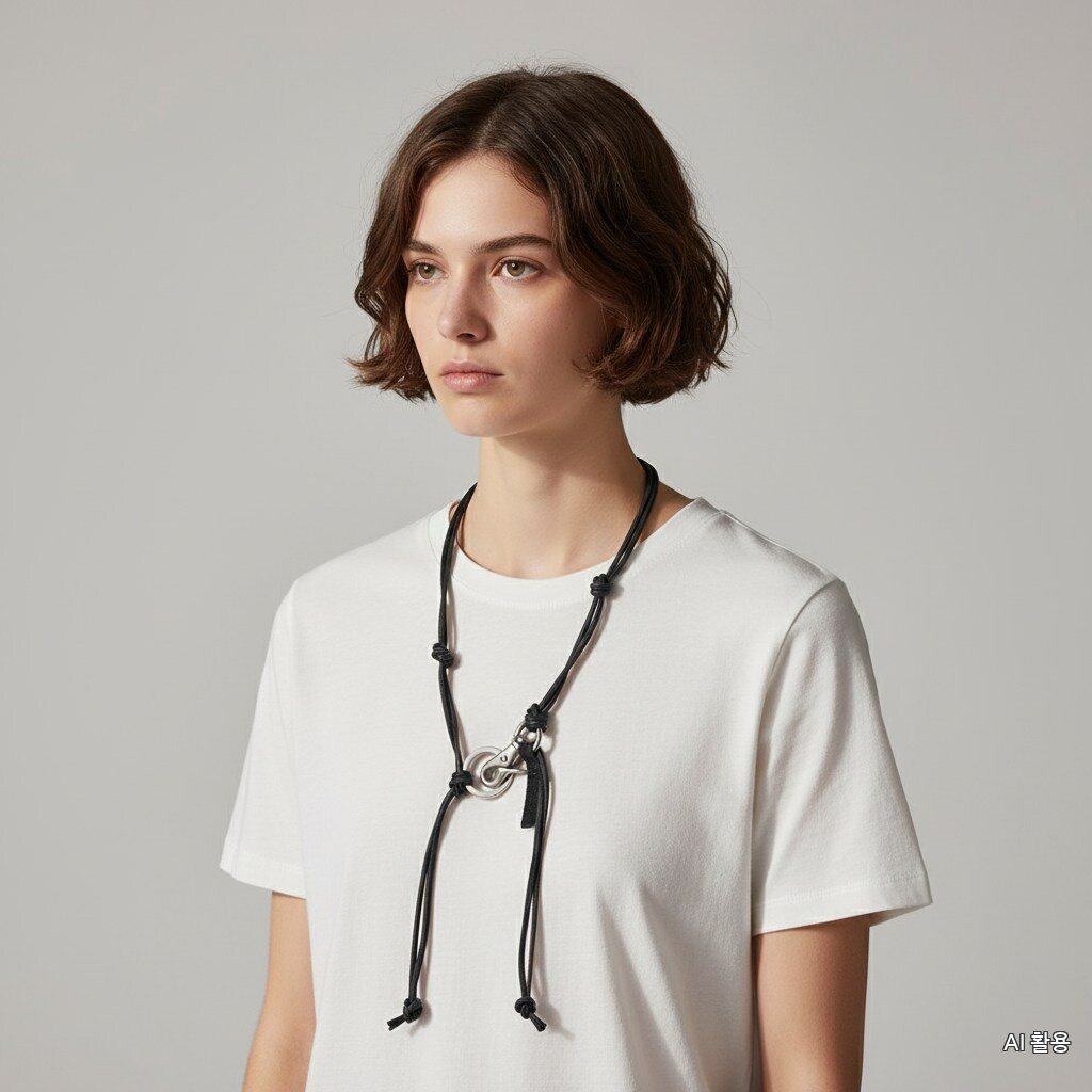 Hourglass Fossil Leather Keychain Shared Necklace