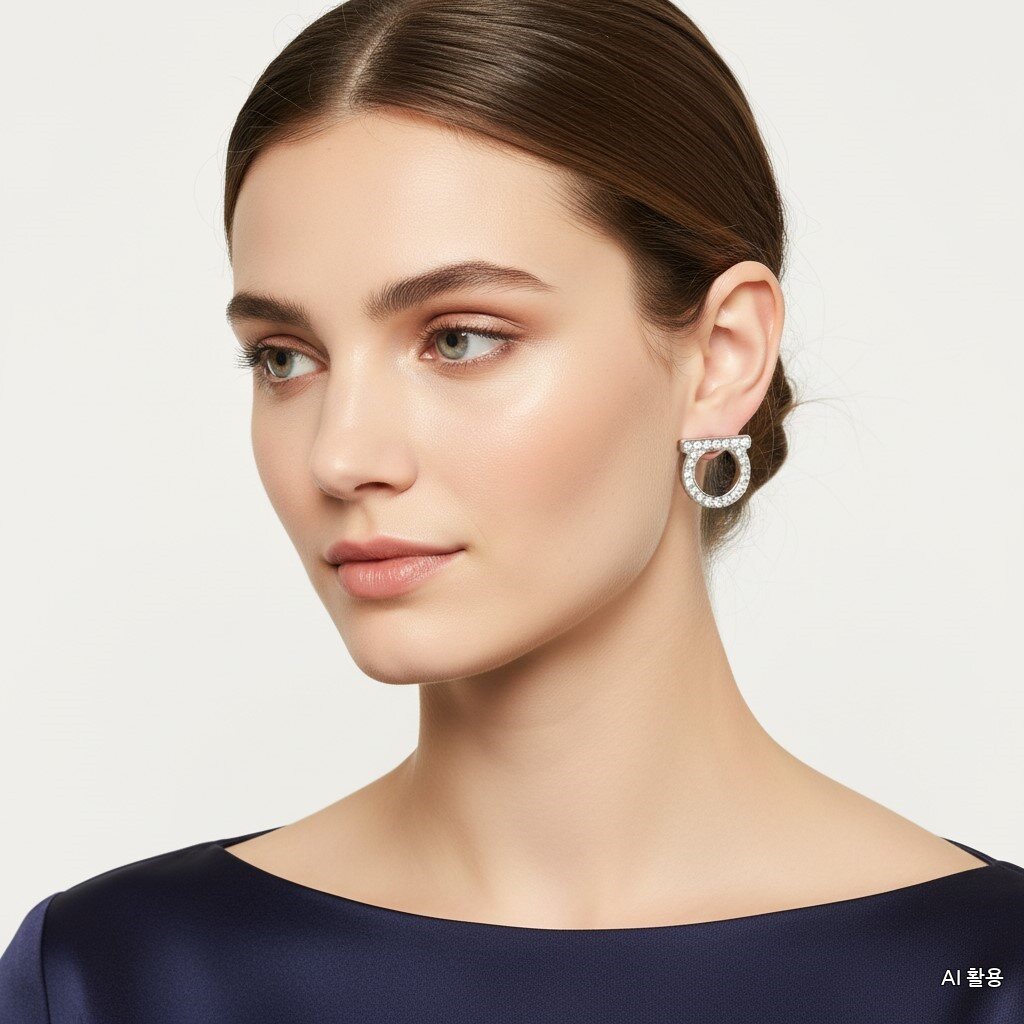 Ferragamo Gancini Piercing Crystal Earrings