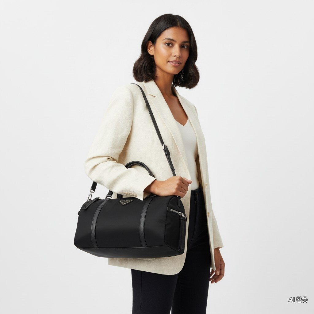 Prada 26SS Re-Nylon Saffiano Leather Duffel Bag 1B