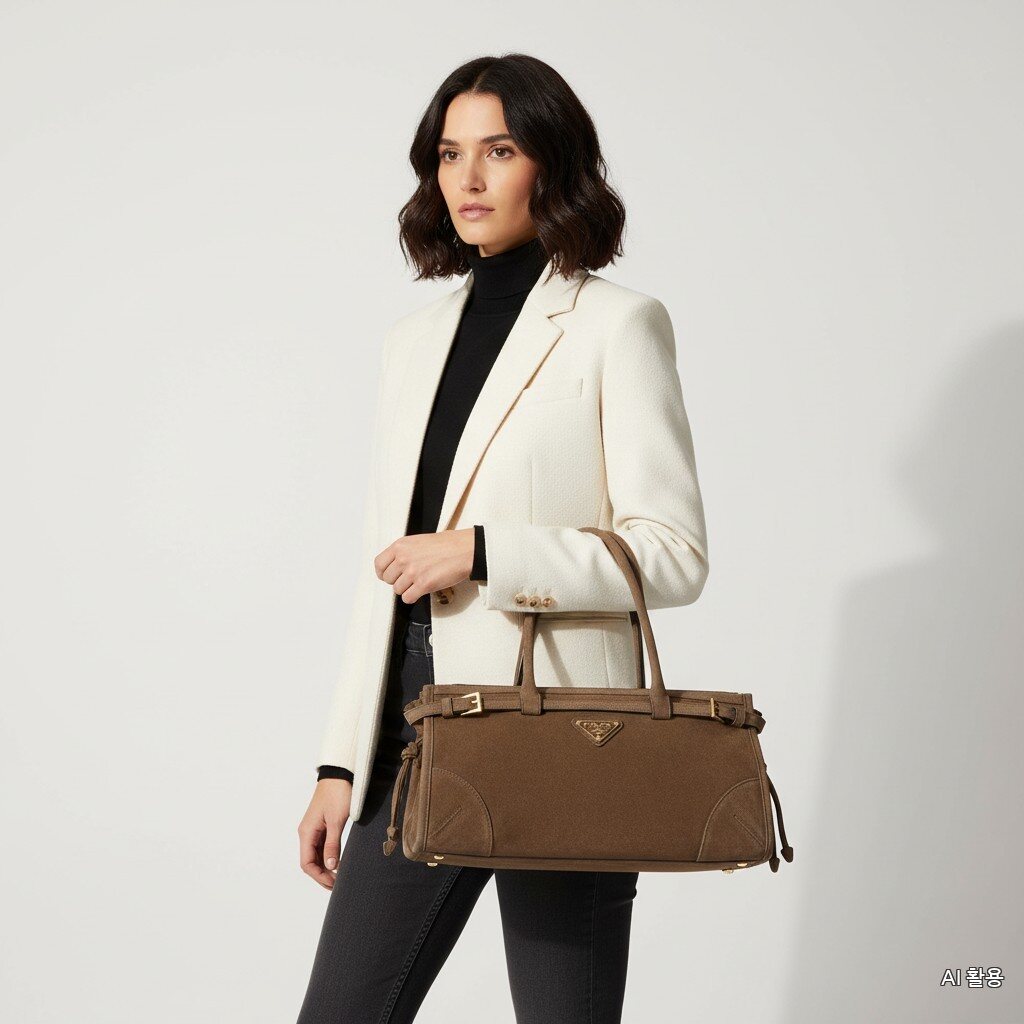 Prada 25FW cocoa brown boné suede midi