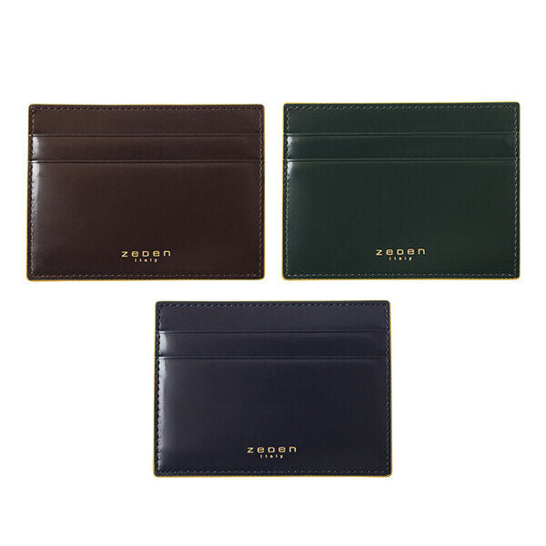 Jedan Calf Leather Enamel Card Wallet 3 Colors ZMWA2E201
