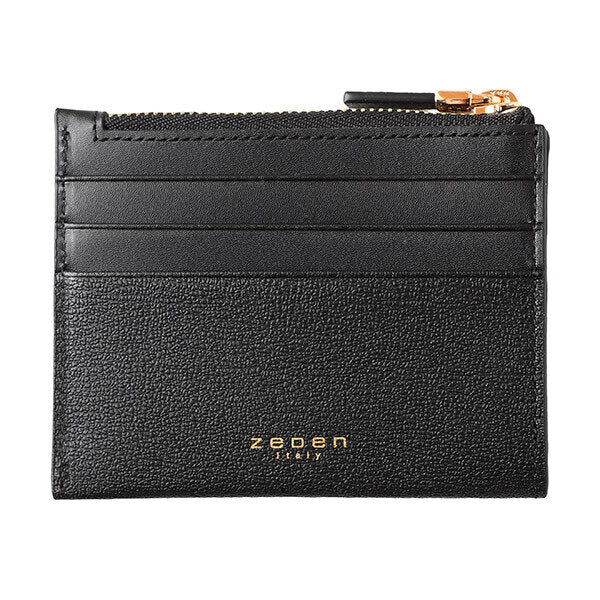 Jedan Calf Leather Zip Top Daily Card Wallet 3 Colors ZWWA2E101
