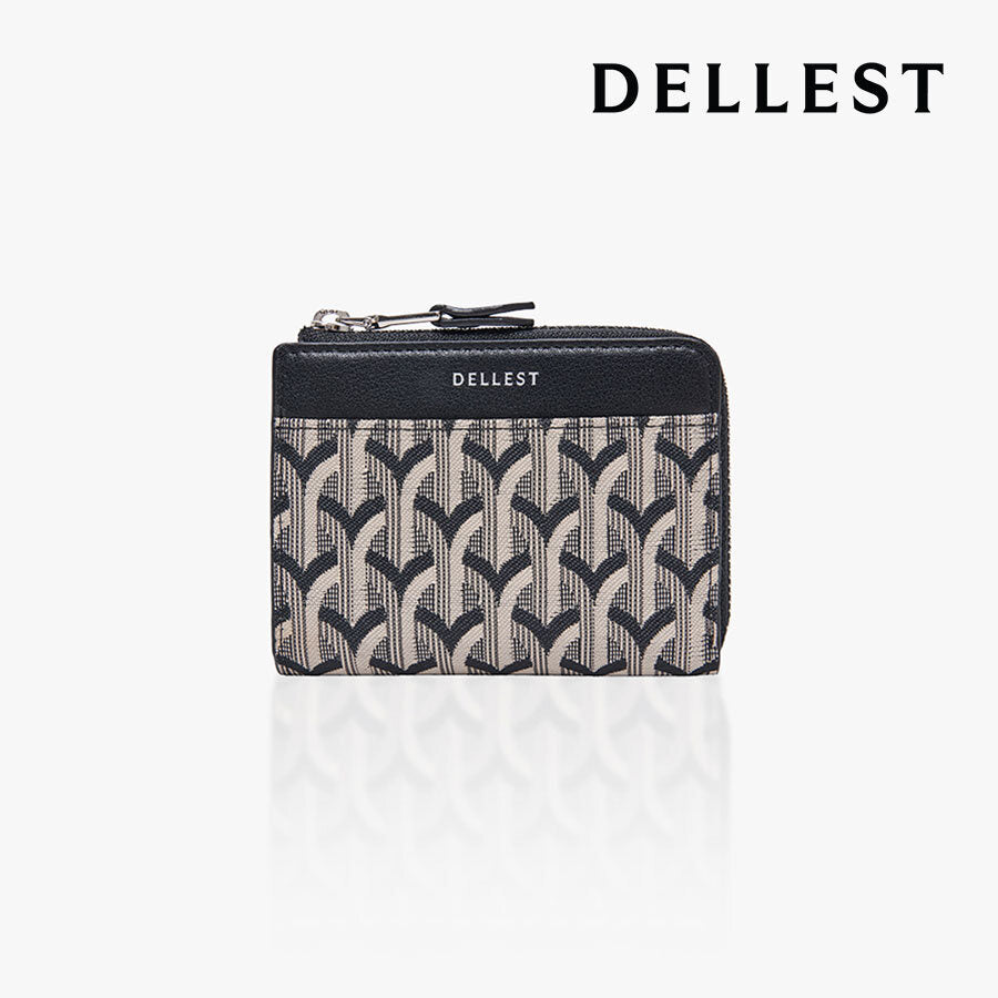 Delesse 26SS Arcoba Wallet Card Holder Jacquard Black DAR8001WGF