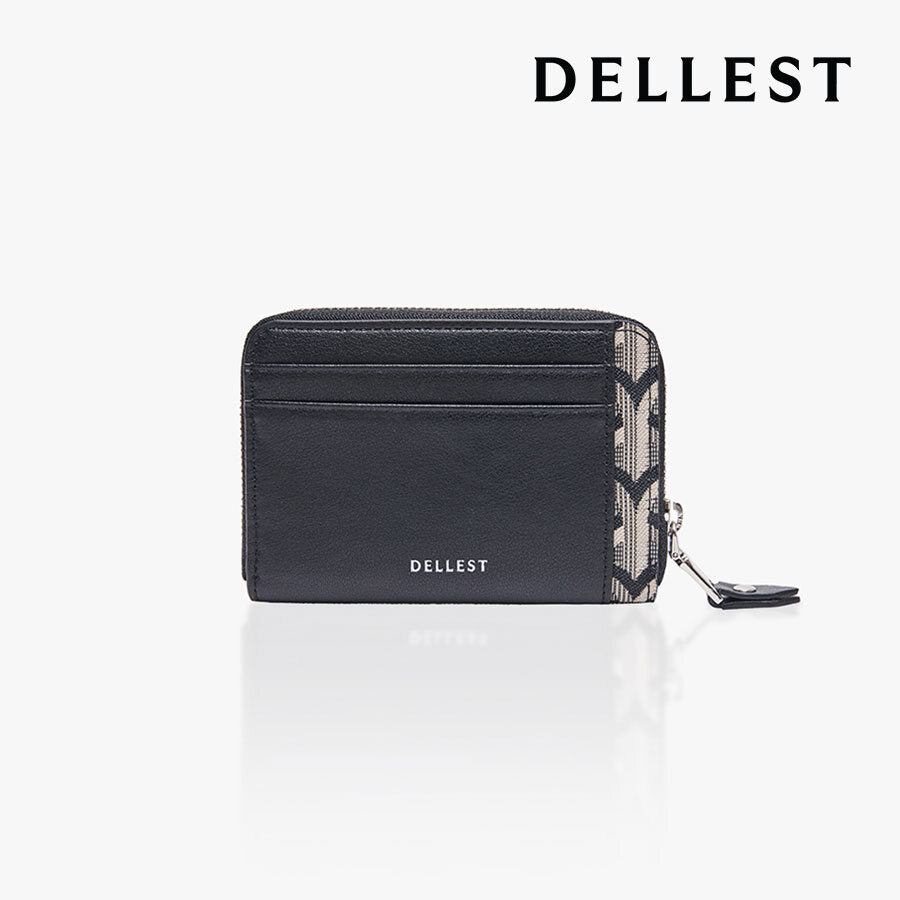 DeLest 26SS Zip Wallet Card Holder Jacquard Black DZP8001WGF