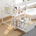 LuckyTuesday W 2 sliding shelf bathroom organization vanity white (41002071)