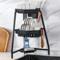 AuroraOfficeServices sink cabinet corner leakproof 3-tier dish dryer (37696238)