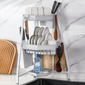 SCHONEWEATHER Sink Drying Rack 3 Tier Drain Corner White Sink Shelf Sink Holder (45792685)