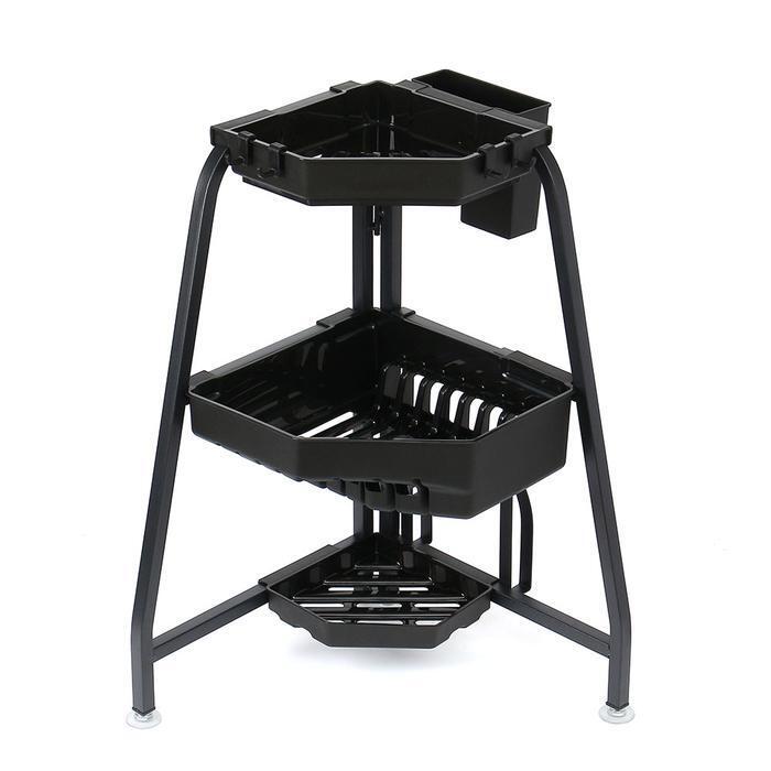 S希恩One Sink Drying Shelf 3 Tier Water Drain Corner Z4 Dish Drying Sink Organizer (45792800)