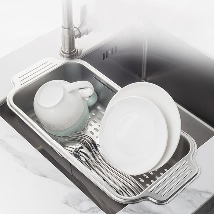 NextDeal adjustable stem sink rack rectangular bin draining (37708916)