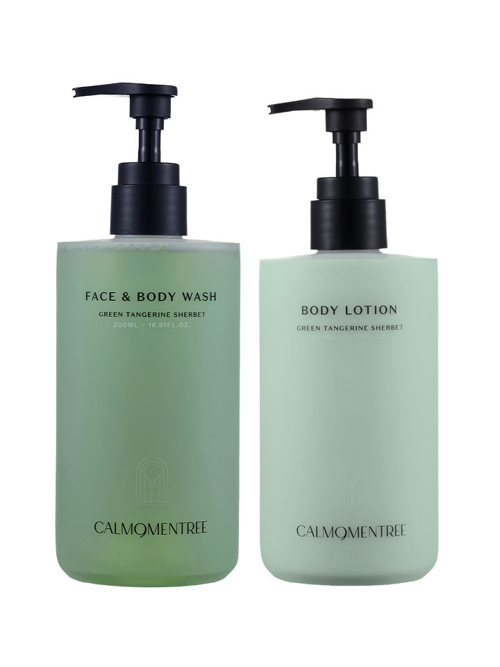 Camomentary Qingtanger Sherbet Exfoliating Facial Wash & Cooling Moisturizer Set (500ml/450ml)