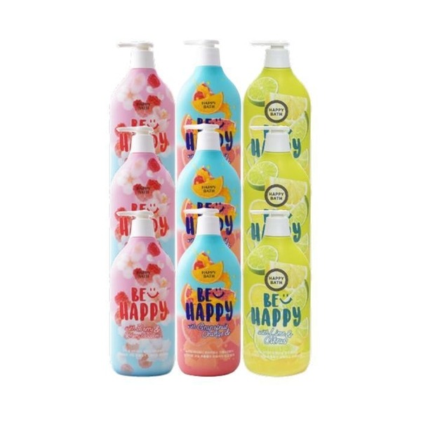 KATYALPHASHOPPING Happyvas Smile Body Wash 900g (柑橘3 樱桃3 柚子3) Total 9 pieces