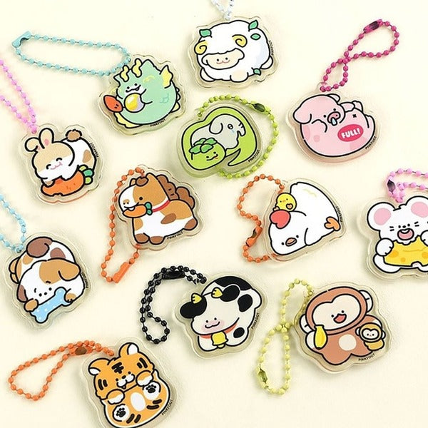 BoardMe KeyHolder Random Draw Random 12 Zodiac Characters Blessing Acrylic Keyring 60 per Set Gift