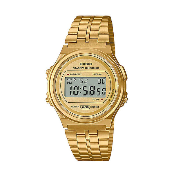Casio A171WEG-9A public round metal digital watch