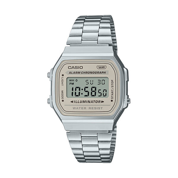 Casio A168WA-8A public square metal wristwatch