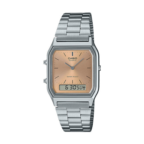 Casio AQ-230A-4A Square Metal Wristwatch
