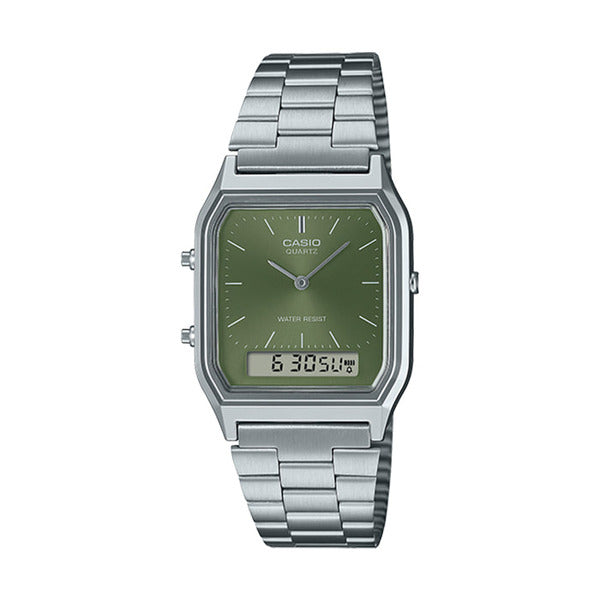 Casio AQ-230A-3A Universal Square Metal Wristwatch