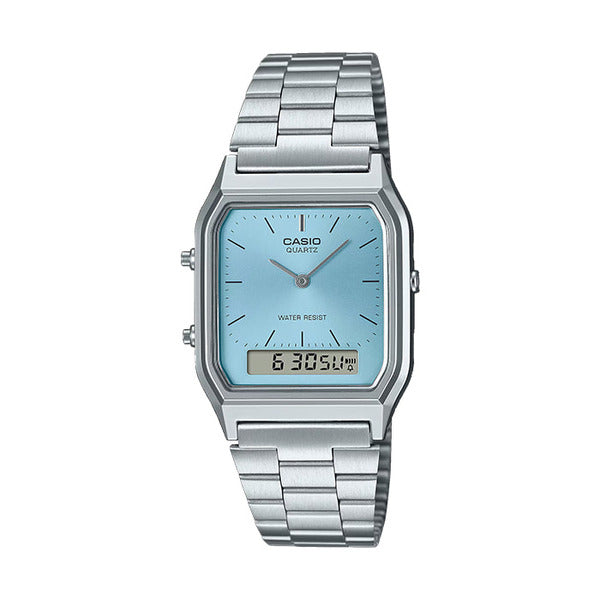 Casio AQ-230A-2A1 Unisex Square Metal Wristwatch