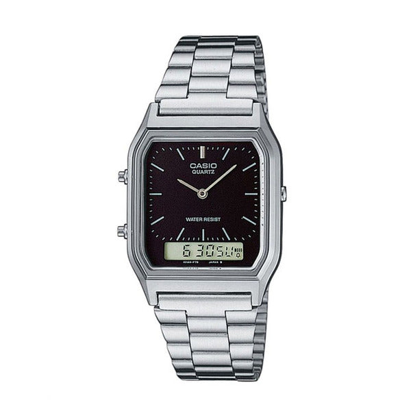 Casio AQ-230A-1D Unisex Square Metal Wristwatch