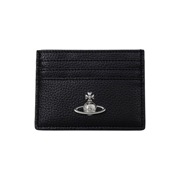 VivianWestwood ORB Grain Black Women's Card Wallet 54030004W S000D N403