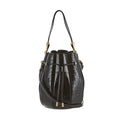 Ferragamo 216130 770470 logo crocodile embossed medium bucket shoulder bag