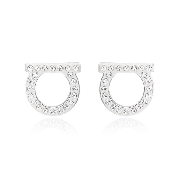 Ferragamo 76 0122 0696574 (760122 696574) Garnet Crystal Earrings