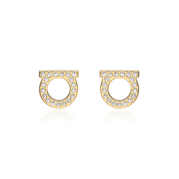 Ferragamo 760123 696576 crystal small earrings
