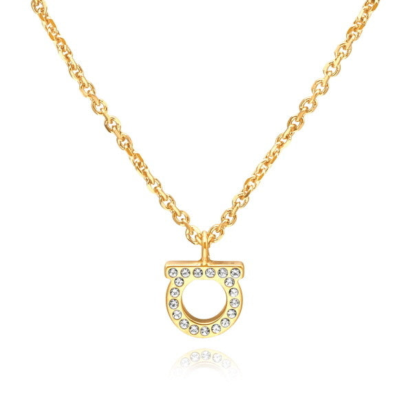 Ferragamo 76 0131 0696654 (760131 696654) Giancini Crystal Mini Gold Necklace