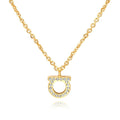 Ferragamo 760131 0696654 crystal mini gold necklace