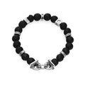 Ferragamo 77 0150 0717501 (770150 717501) garnet lava stone large black bracelet