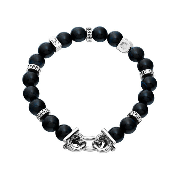 Ferragamo 77 0150 0717502 (770150 717502) garnet lava stone large blue bracelet