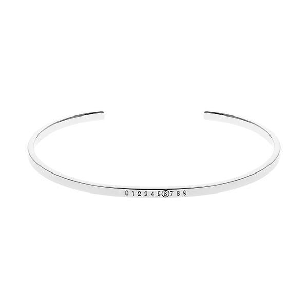 Maison Margiela SM7UY0054 SV0310 951 MM6 Engraving Numbering Logo Bracelet 3mm cuff