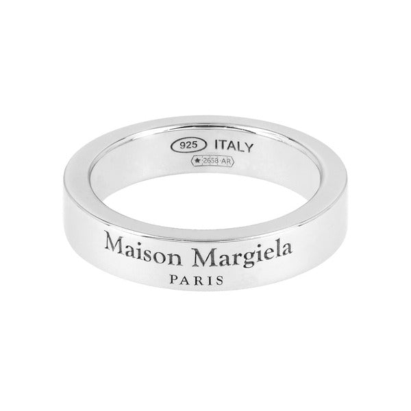 Maison Margiela SM1UQ0123 P8865 102 Engraved Logo Ring Size 4mm Silver