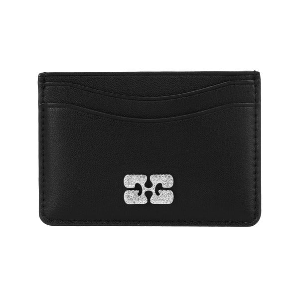 Ganni A6392 099 logo bow card wallet