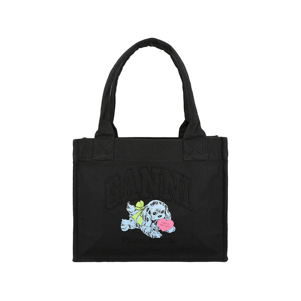 Ganni A7158 252 puppy logo easy large shopper tote bag