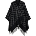 GUCCI GG Jacquard Wool Black Women's Cape 817831 3G200 1063