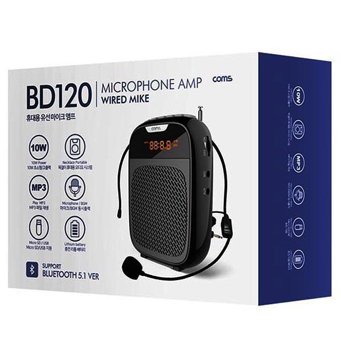 Self-Balancing Coms Portable Bluetooth 5.1v Speaker with Wired Microphone Amp Black 10W Large Capaci