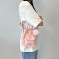 Domestic Official Store Kangol Bag Lucky Canvas Bucket Bag 3951 Pink Crossbody Slingshot