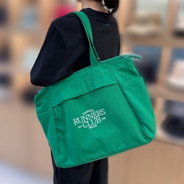 Kangol bio canvas big tote bag 3977 green crossbody slingback